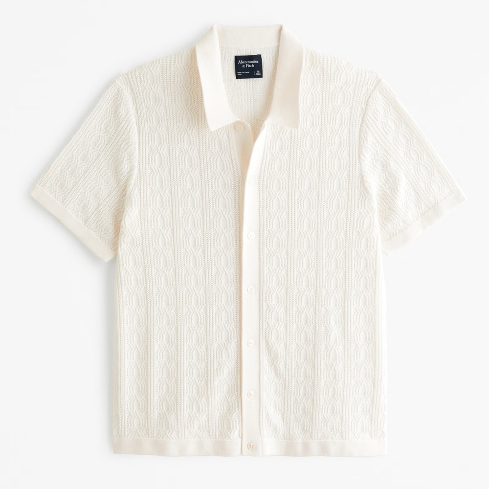 Abercrombie &Fitch Stitch Button-Through Sweater Polo